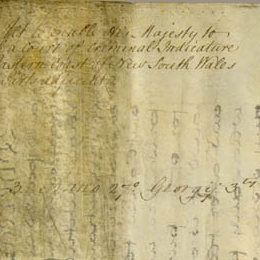 Detail from the cover of the New South Wales Courts Act 1787 (UK).