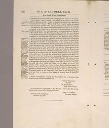 New South Wales Constitution Act 1855 (UK), p420