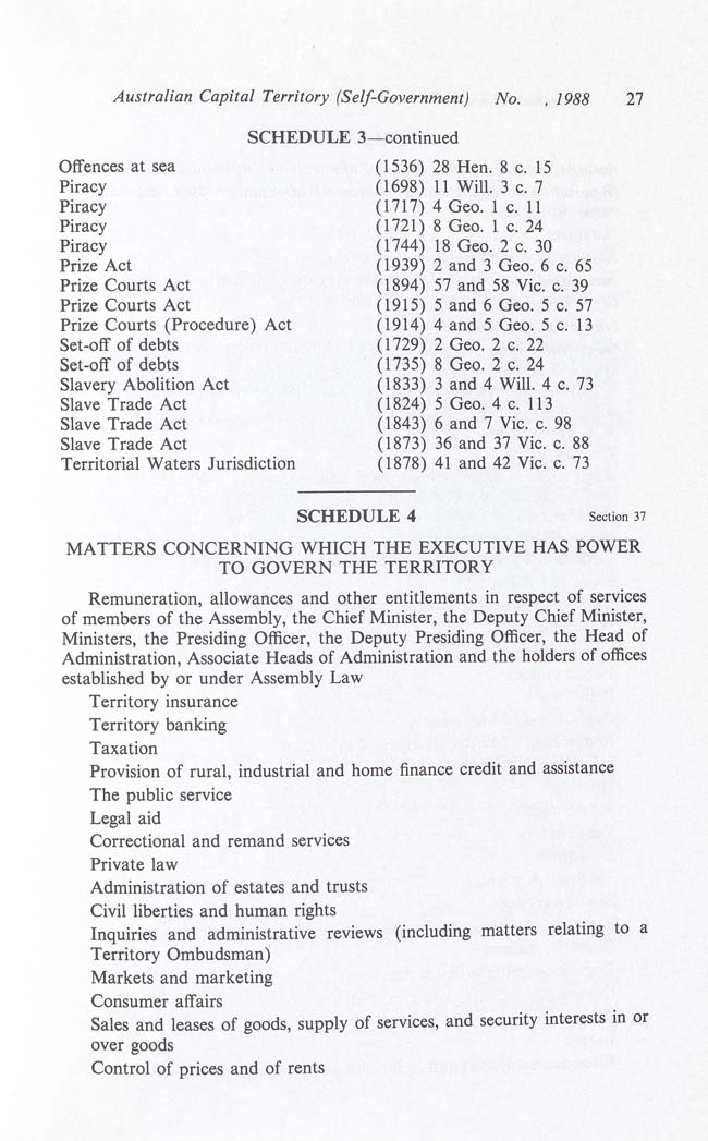 Australian Capital Territory (Self-Government) Act 1988 (Cth), p27