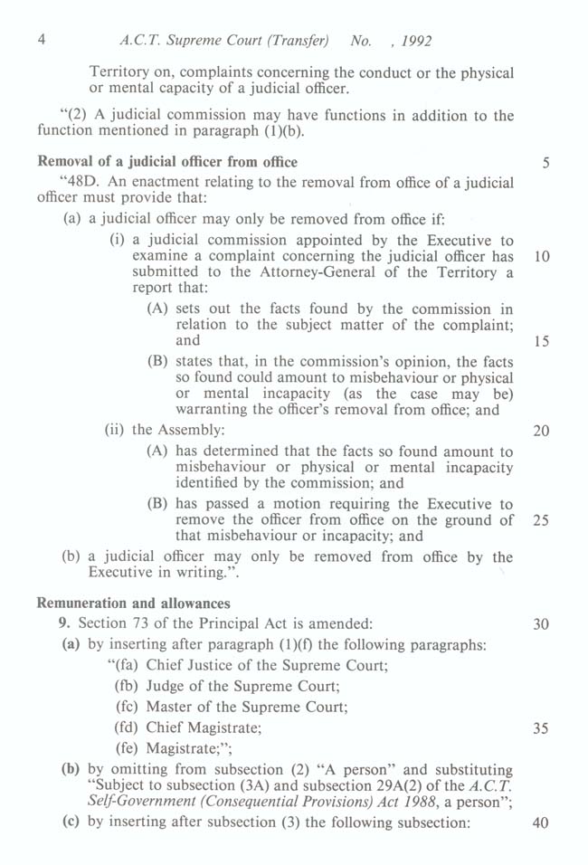 ACT Supreme Court Transfer Act 1992 (Cth), p4