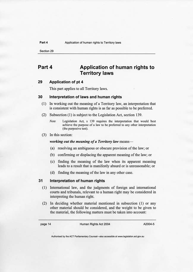 Human Rights Act 2004 (ACT), p14