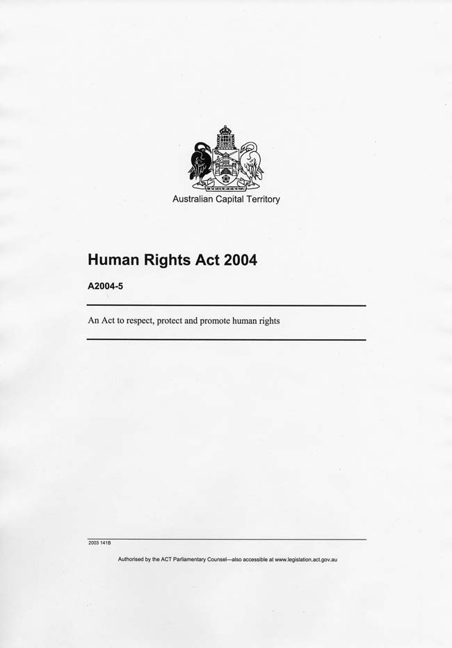 Human Rights Act 2004 (ACT), p1