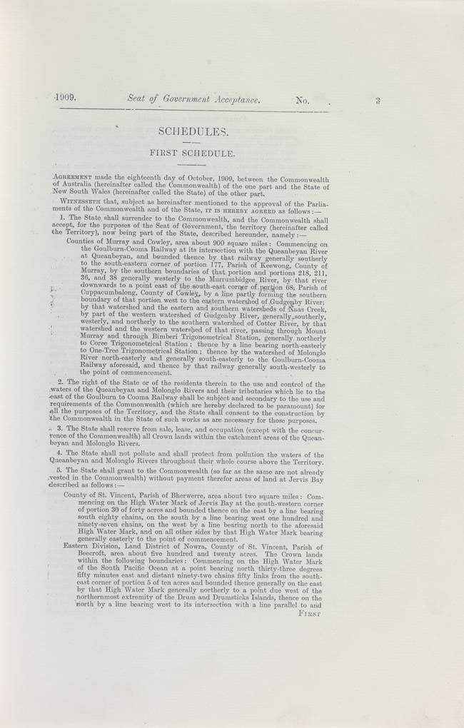 Seat of Government Acceptance Act 1909 (Cth), p3
