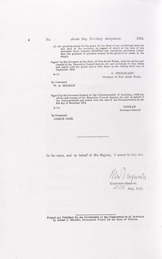 Jervis Bay Territory Acceptance Act 1915 (Cth), p4