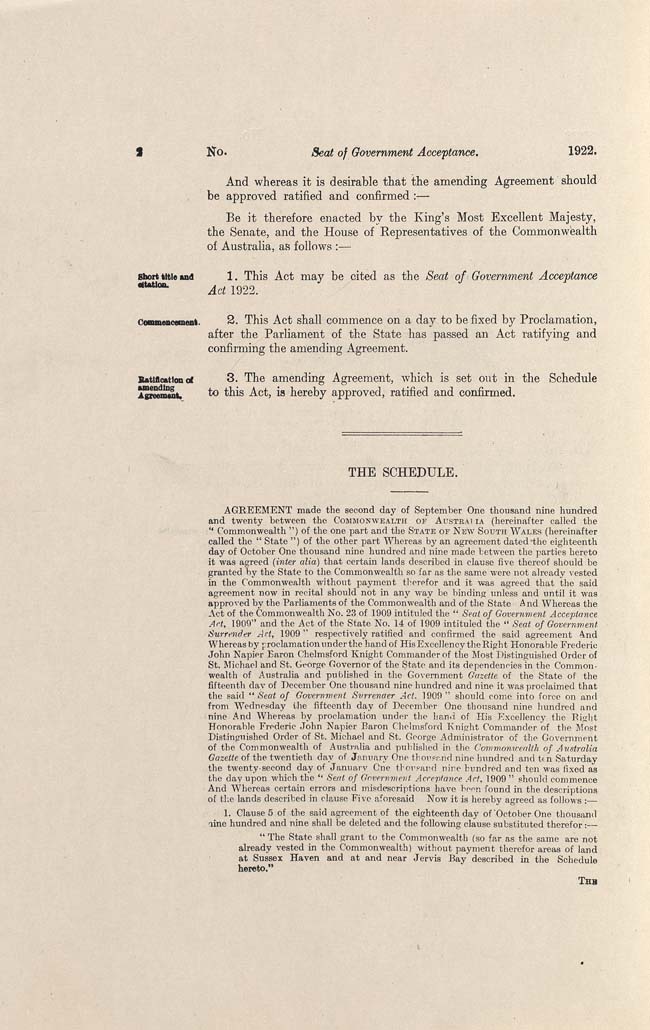Seat of Government Acceptance Act 1922 (Cth), p2