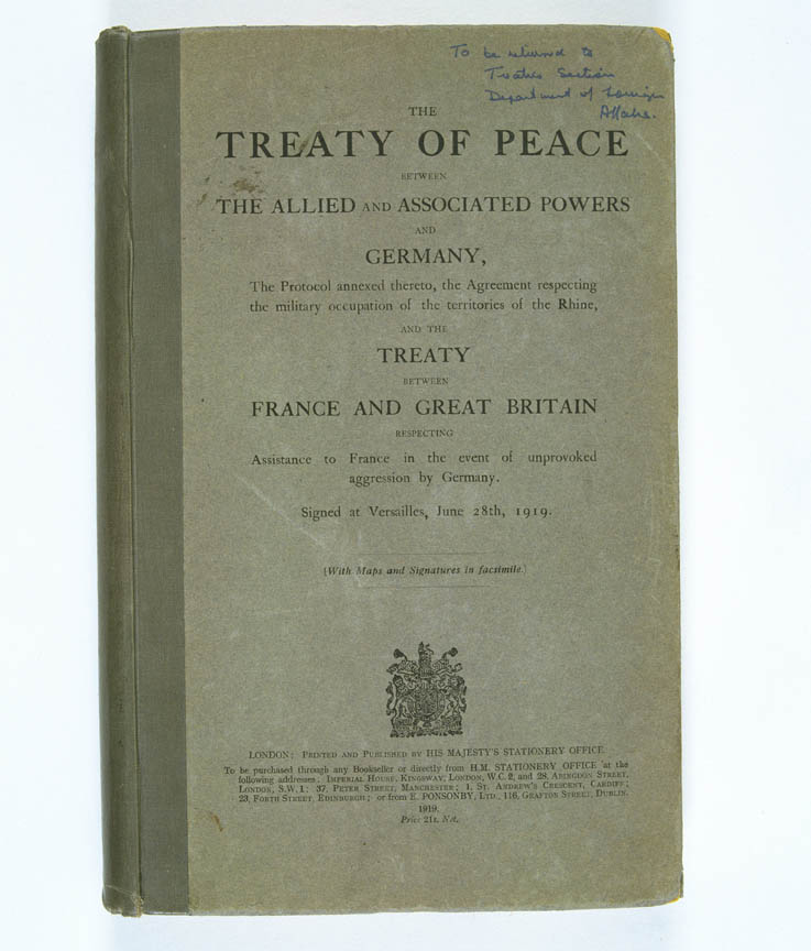 Treaty of Versailles 1919 (including Covenant of the League of Nations), cover