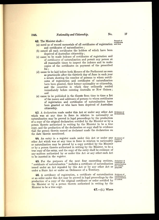 Nationality and Citizenship Act 1948 (Cth), p17