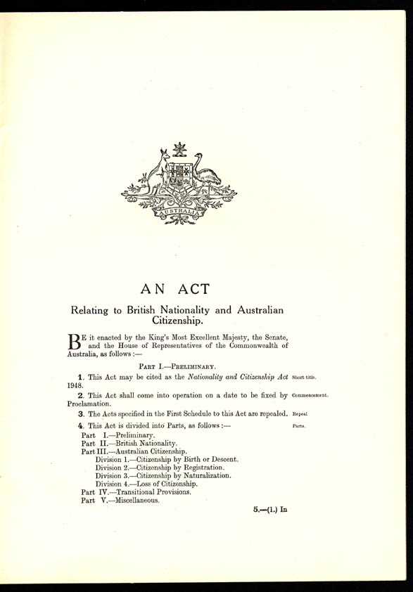 Nationality and Citizenship Act 1948 (Cth), p1