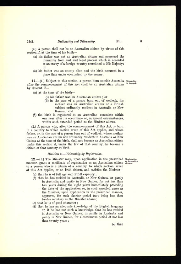 Nationality and Citizenship Act 1948 (Cth), p5