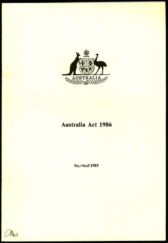 Australia Act 1986 (Cth), cover