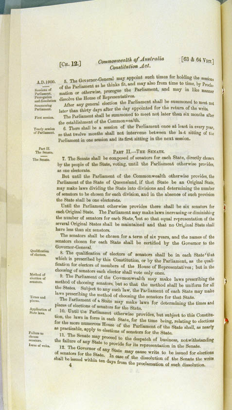 Commonwealth of Australia Constitution Act 1900 (UK), p4