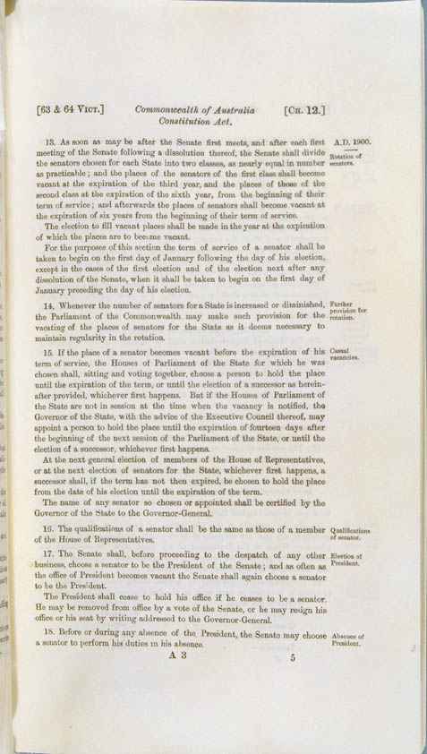 Commonwealth of Australia Constitution Act 1900 (UK), p5