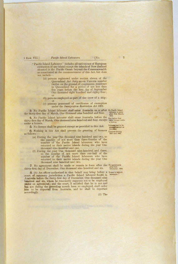 Pacific Island Labourers Act 1901 (Cth), p2