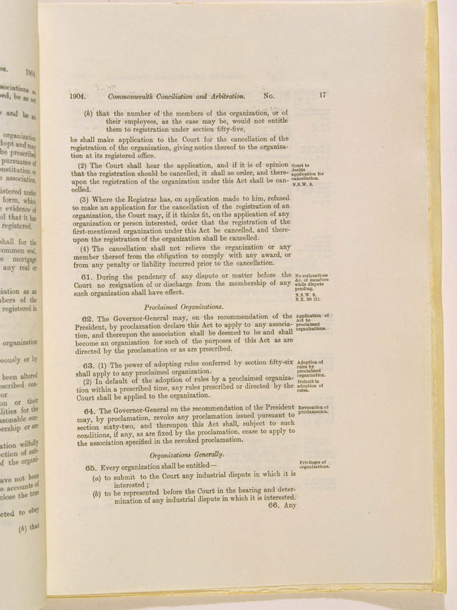 Conciliation and Arbitration Act 1904 (Cth), p17