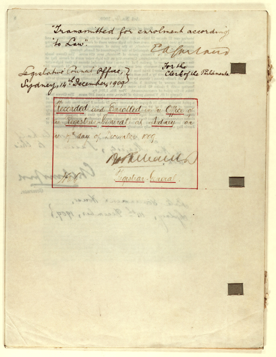 Seat of Government Surrender Act 1909 (NSW), p9