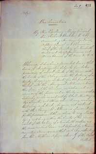 Governor Bourke's Proclamation 1835 (UK), p1