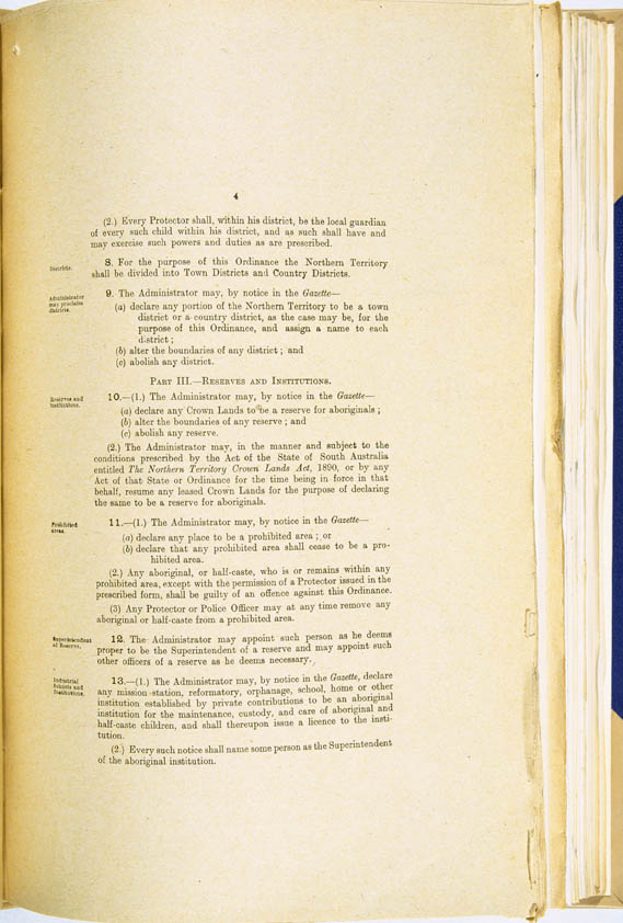 Aboriginals Ordinance No. 9 of 1918 (Cth), p4