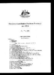 Aboriginal Land Rights (Northern Territory) Act 1976 (Cth), contents1