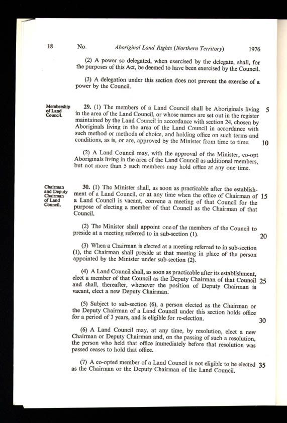 Aboriginal Land Rights (Northern Territory) Act 1976 (Cth), p18