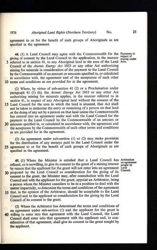 Aboriginal Land Rights (Northern Territory) Act 1976 (Cth), p25
