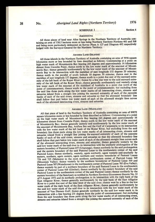 Aboriginal Land Rights (Northern Territory) Act 1976 (Cth), p38