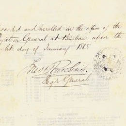 Detail from the last page of the Constitution Act 1867 (Qld) showing the signature and seal.