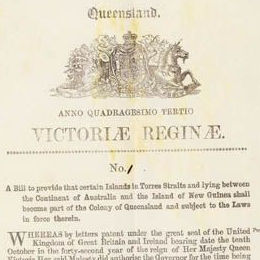 Detail from title page showing the Queensland crest.