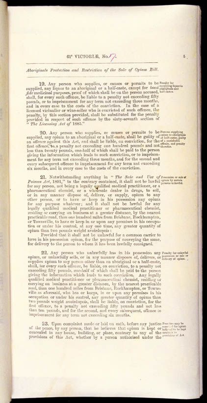 Aboriginals Protection and Restriction of the Sale of Opium Act 1897 (Qld), p5