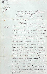 Order-in-Council Establishing Government 23 February 1836 (UK), p1