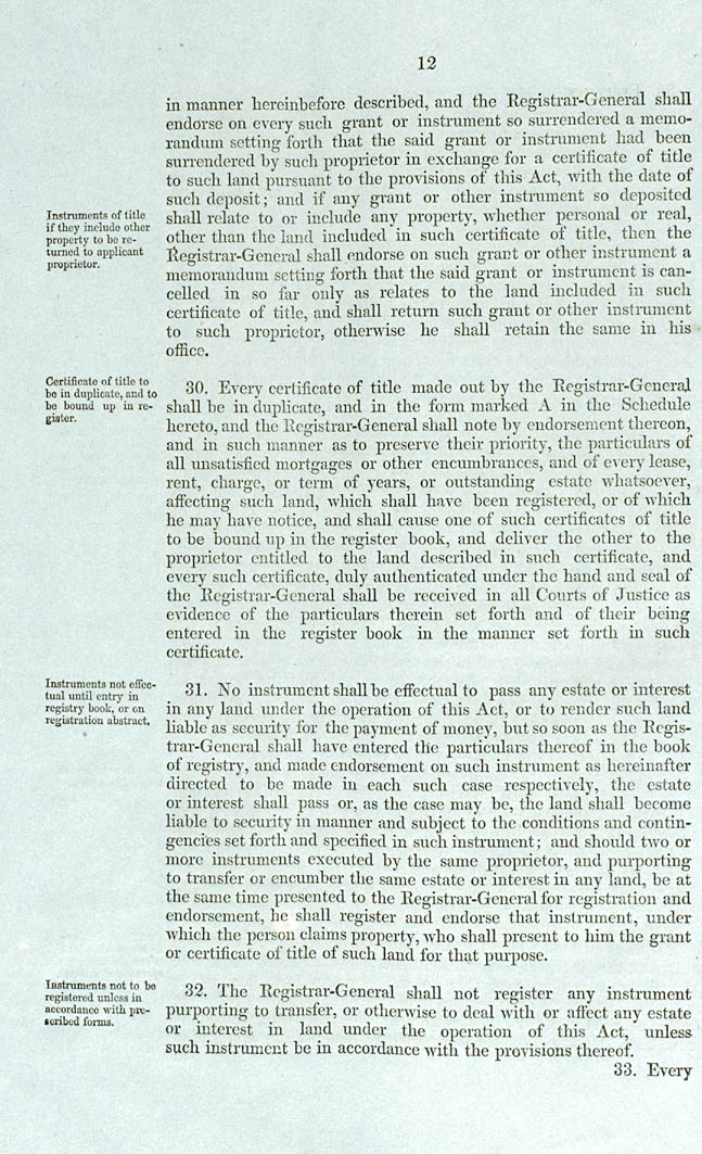 Real Property or 'Torrens Title' Act 1858 (SA), p12