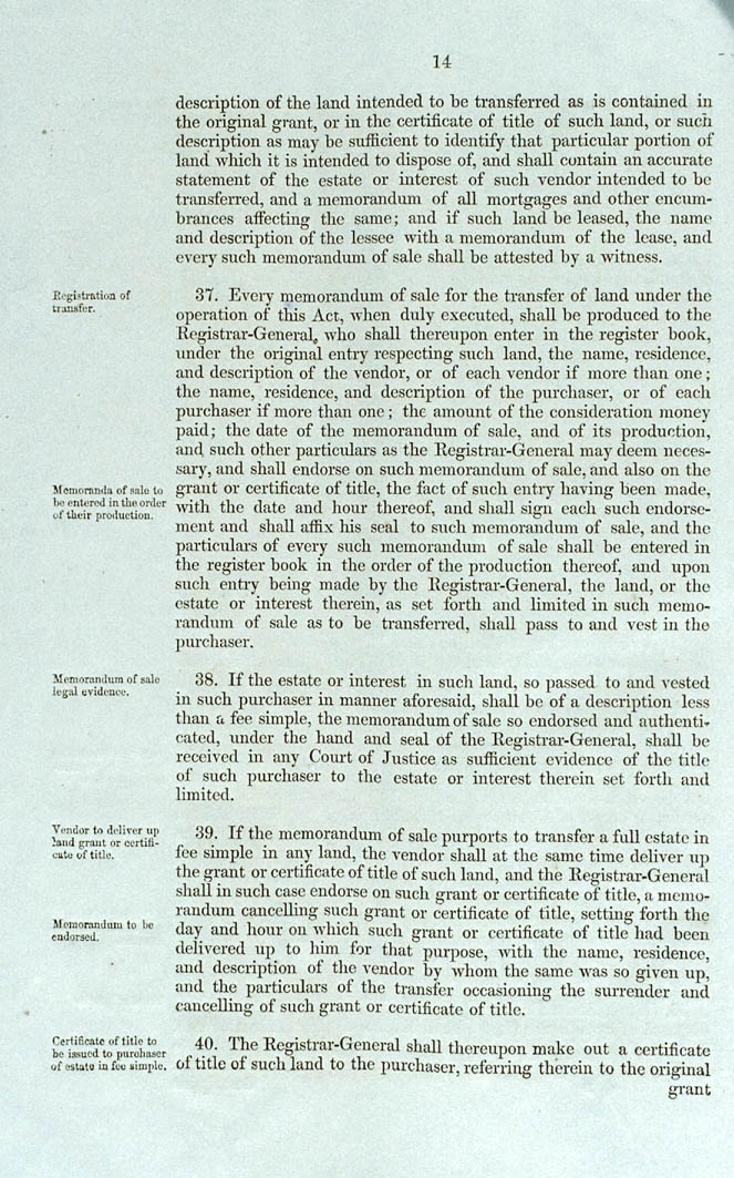 Real Property or 'Torrens Title' Act 1858 (SA), p14