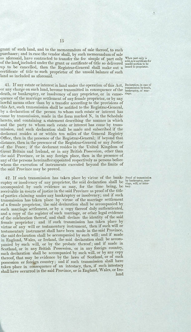 Real Property or 'Torrens Title' Act 1858 (SA), p15