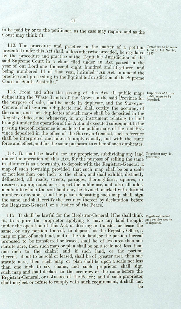 Real Property or 'Torrens Title' Act 1858 (SA), p41