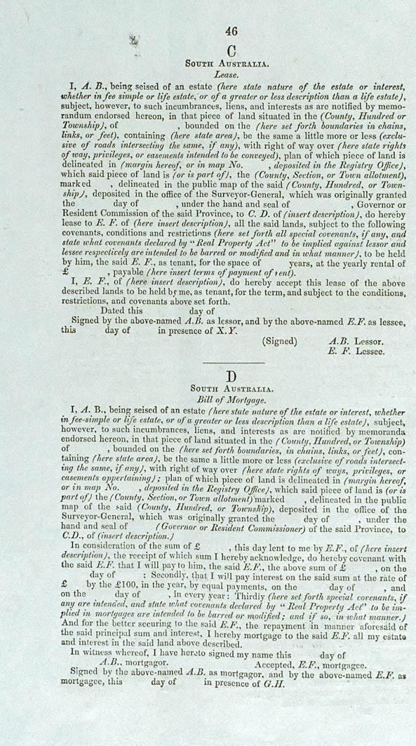 Real Property or 'Torrens Title' Act 1858 (SA), p46