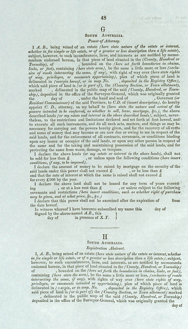 Real Property or 'Torrens Title' Act 1858 (SA), p48