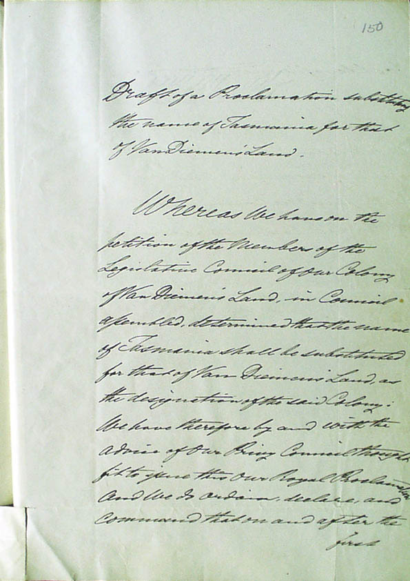 Order-in-Council changing name to Tasmania 21 July 1855 (UK), p4