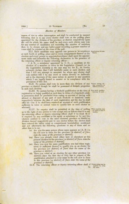 Electoral Act 1856 (Vic), p13