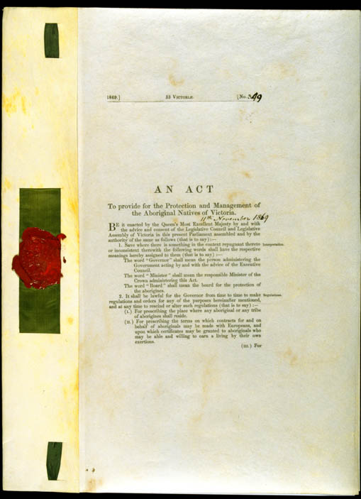 Aboriginal Protection Act 1869 (Vic), p1