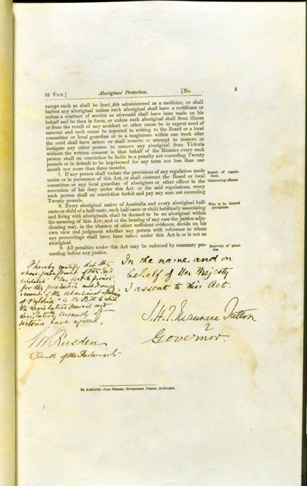 Aboriginal Protection Act 1869 (Vic), p3