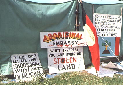 On Australia Day 1972 Aboriginal people set up a tent embassy