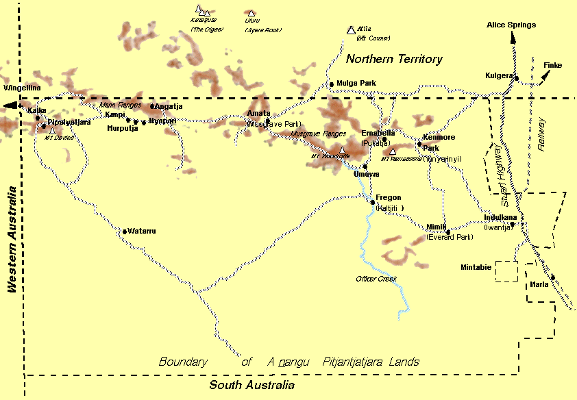 The boundaries of South Australia, Western Australia and the Northern Territory